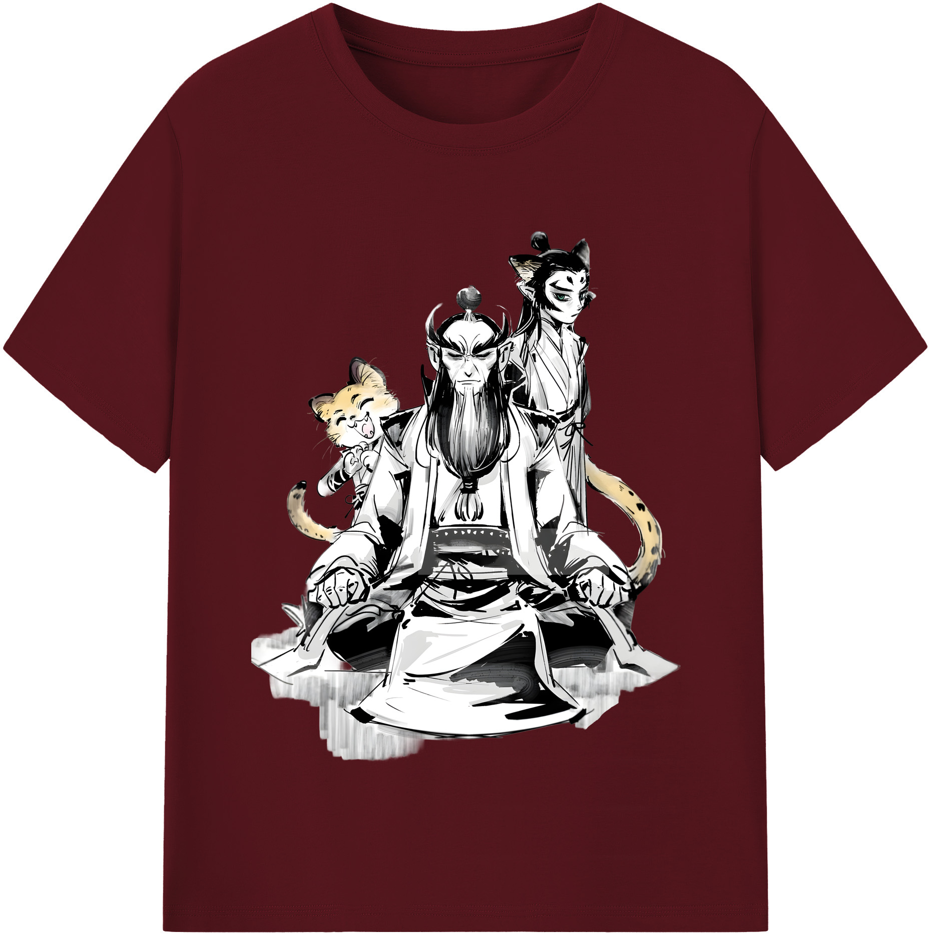 （画像用） Ne Zha 2 ナタ 魔童の大暴れ 綿100％半袖Tシャツ（フロントプリント）